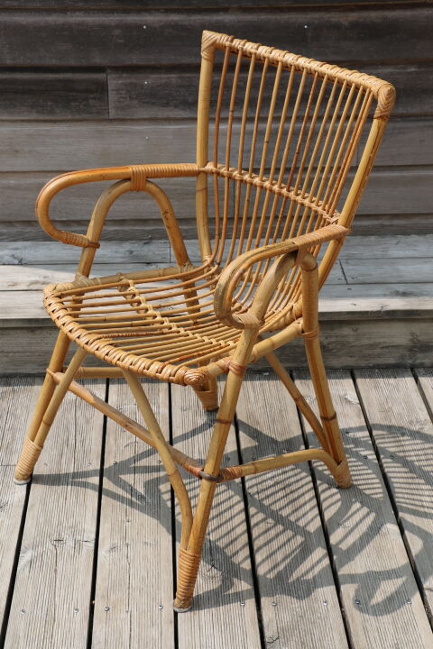 Fauteuil rotin adulte 1960