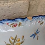 Set of 2 old square Charolles plates with flower pattern