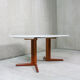 Round danish teak & white dining table, 1960s