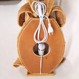 Paire d’ appliques « ananas » en rotin