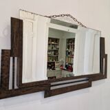 Antique beveled wrought iron mirror circa 1930