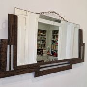 Antique beveled wrought iron mirror circa 1930