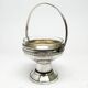Art Deco sugar bowl, silver-plated brass, crystal, Poland, 1930s