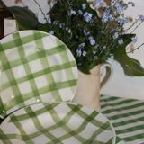 Soup plate - Green tea towel pattern - Moulin des Loups