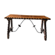 Table basse brutaliste en bois et fer forgé