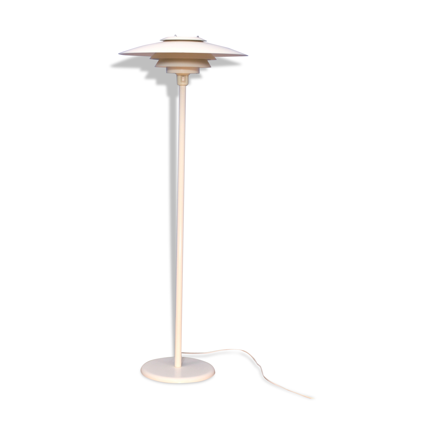 Danish floor lamp in white, 1970s