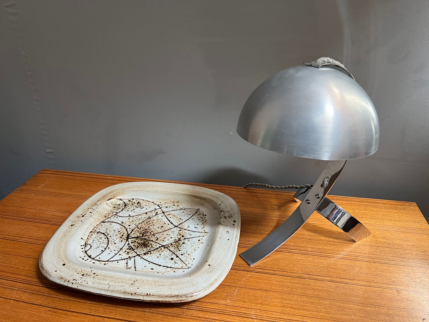 Jacques pouchain atelier dieulefit vintage earthenware dish 1960