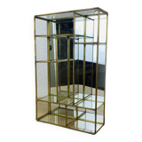 Miniature brass glass display case, shelf