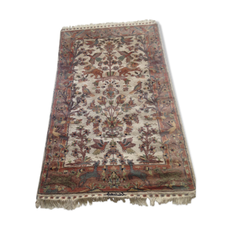Persian wool and silk rug - 157 x 92