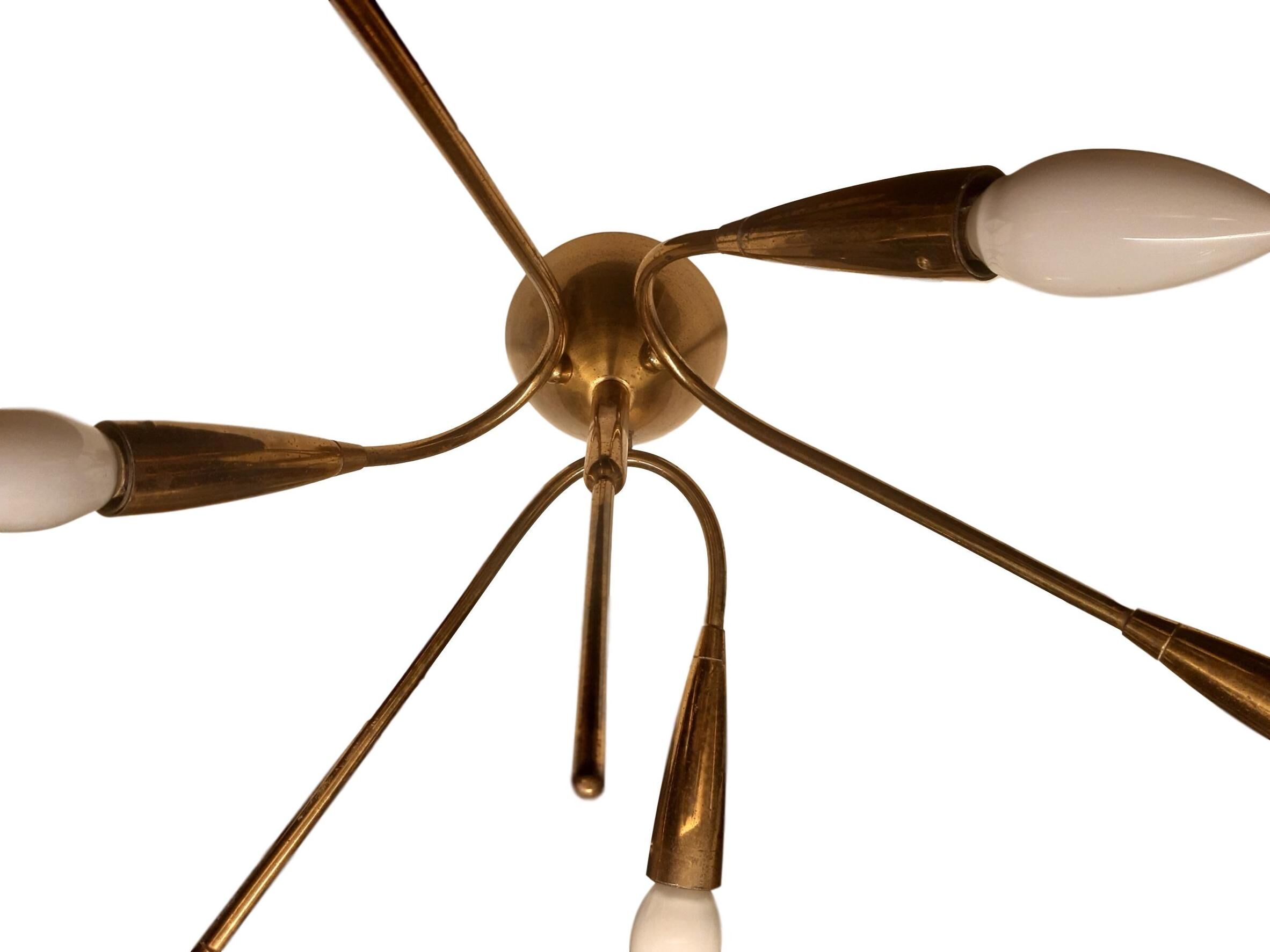 Organic italian brass ceiling, 1950s