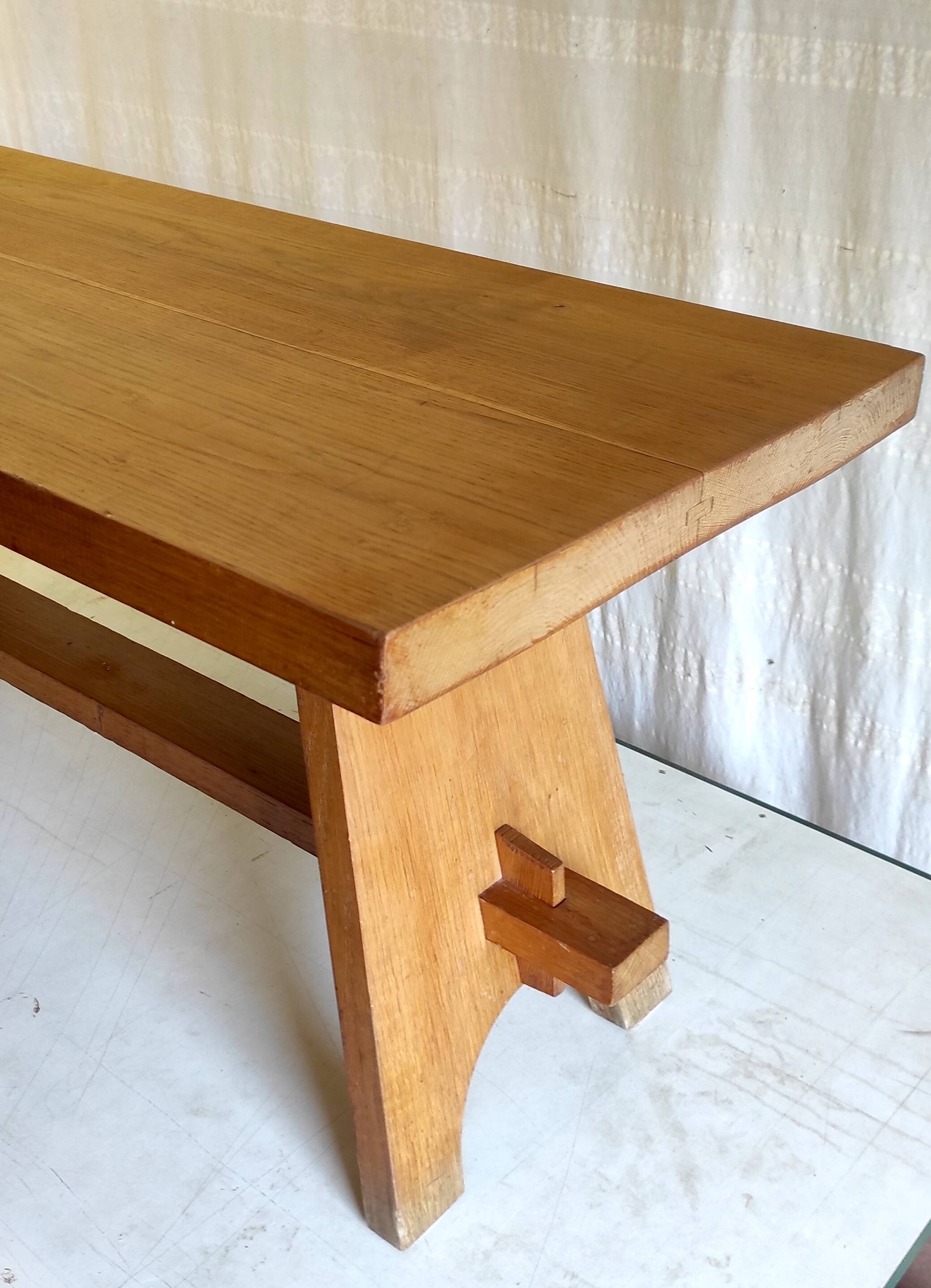 Solid oak coffee table - 1950s