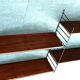 Nils Strinning 4-shelf teak wall-mounted bookcase, 165 cm x 75 cm