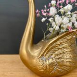 Brass swan pot cover