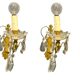 Brass Crystal Sconces Set of 2 1950’s