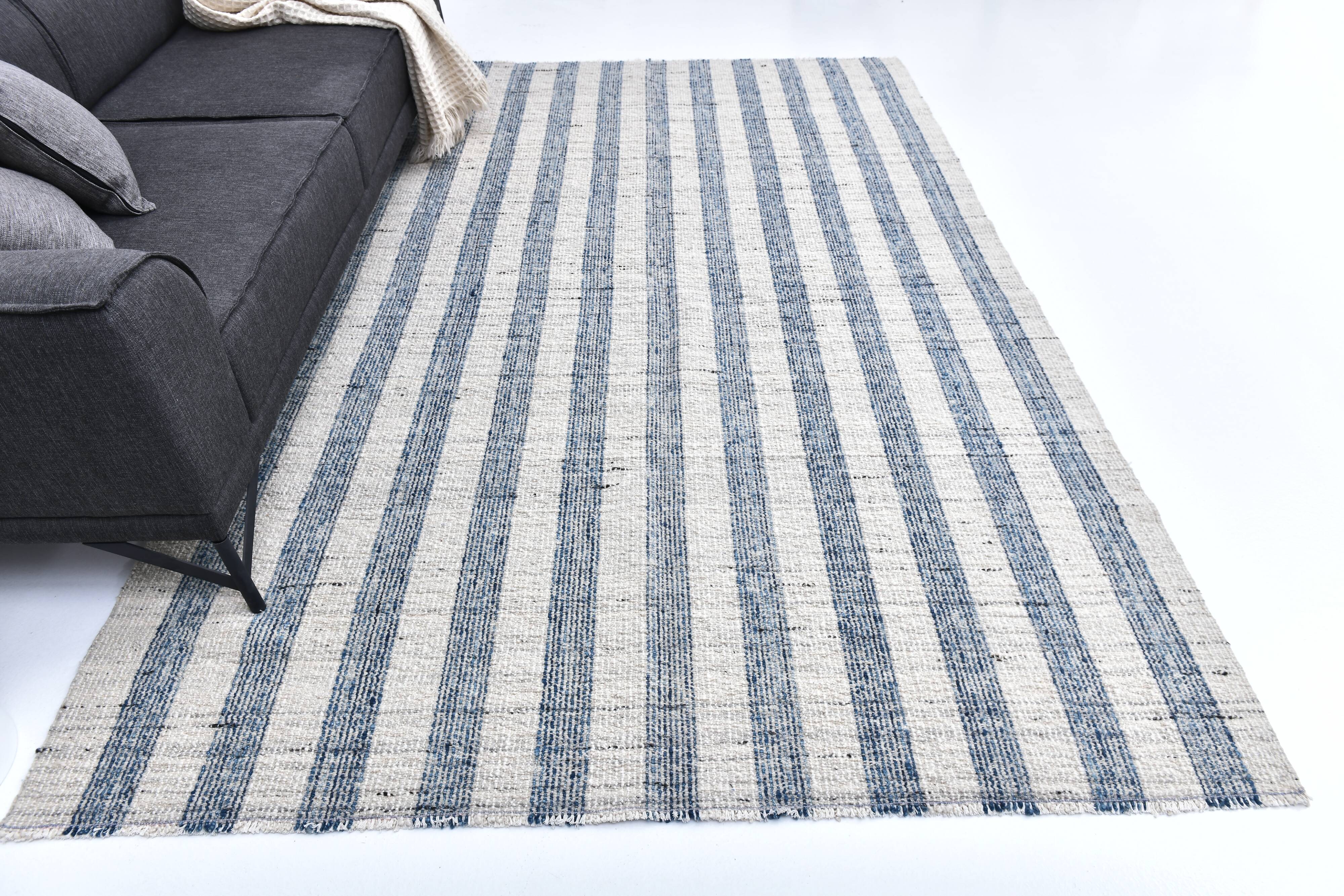 İndigo blue Beige Kilim Rug  190x290 cm, Scandinavian Stile Kilim Rug