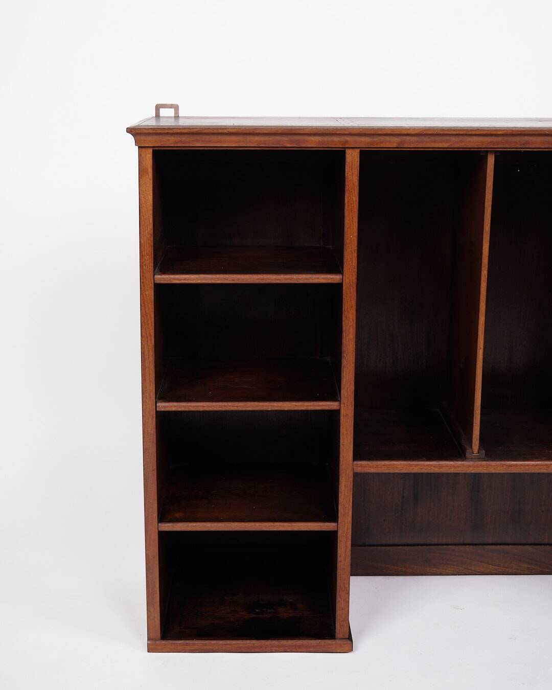 Wall-hung bookcase - hand-polished mahogany - shelf sections - 1890s