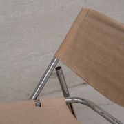 Niels Gammelgaard 'Cox' Folding Linen Mid-Century Chrome Lounge Chair