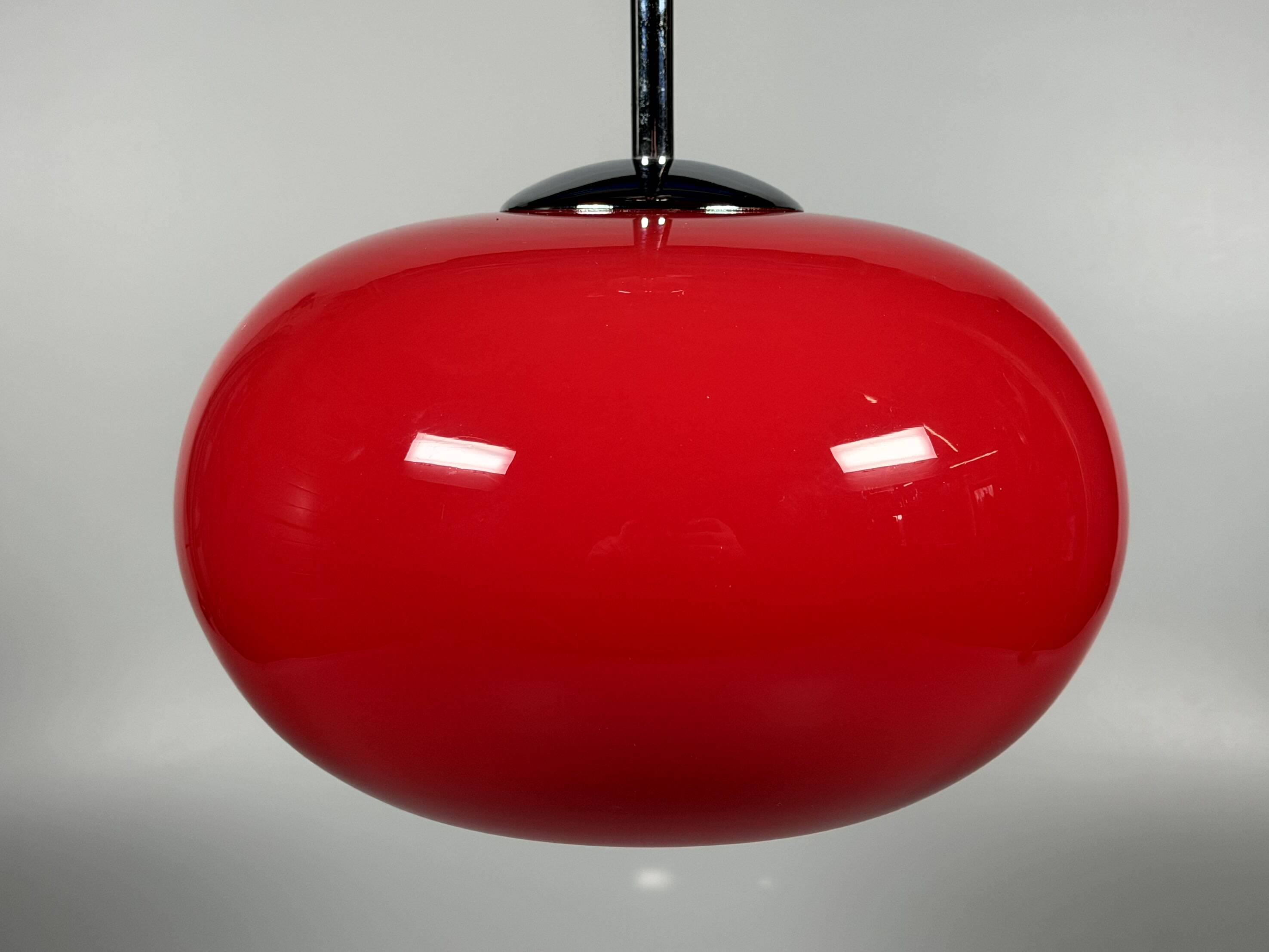 1960s 1970s Pendant Light Glass Ceiling Lamp Space Age Design