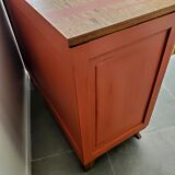 Terracotta patina oak chest of drawers