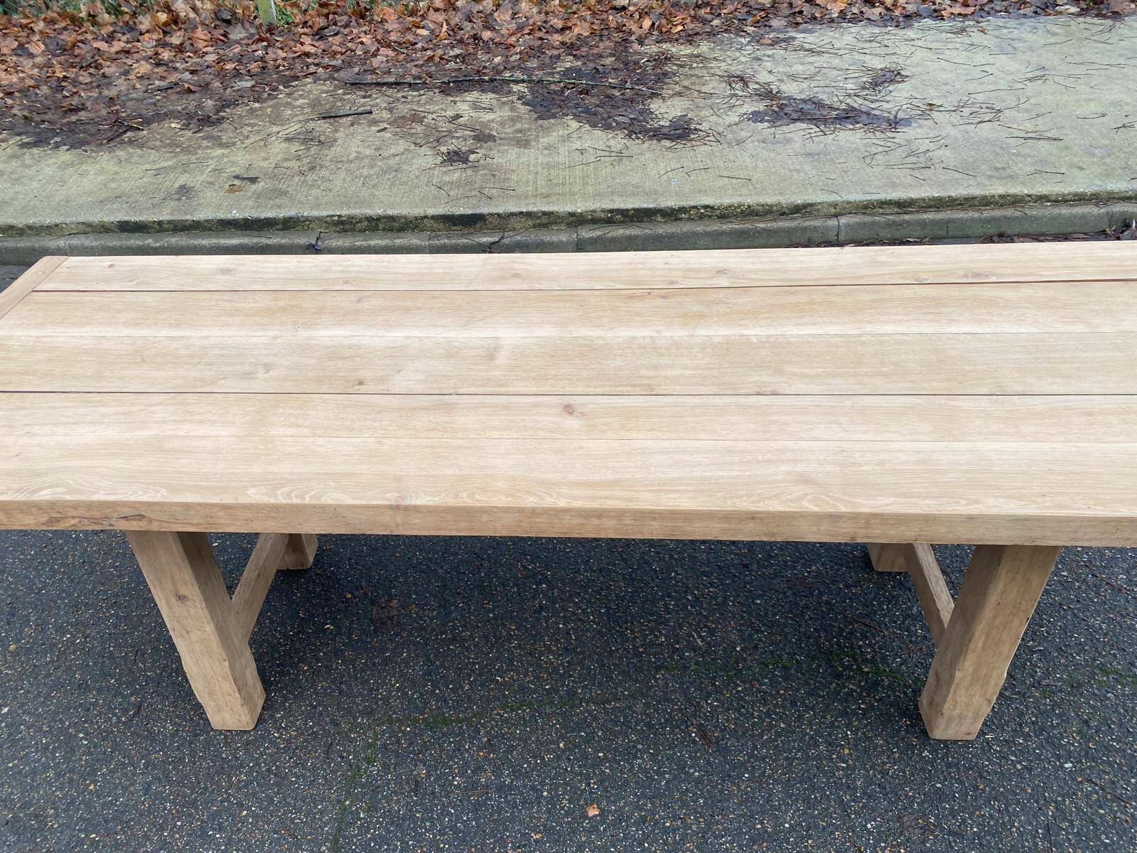 Renovated farmhouse table in solid oak from the 18th century, 240cm.