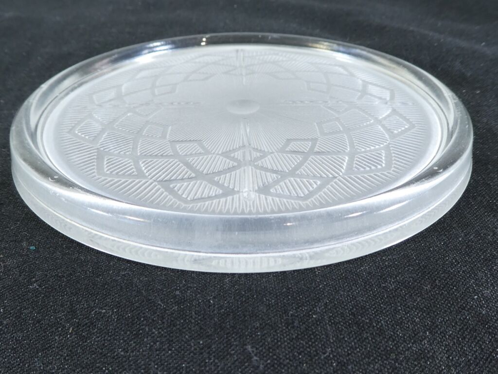 Pair of pressed moulded glass bottles mats