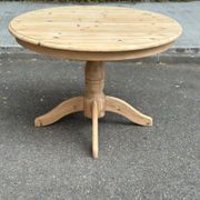 Table de repas ronde extensible en bois massif brut