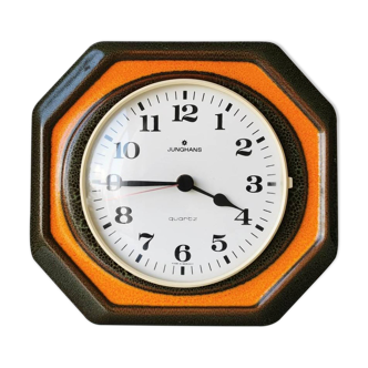 Vintage ceramic wall clock Junghans Germany 1970