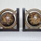 Pair of vintage world map bookends Italy