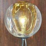 German table lamp from the mid-century space age, glass and chrome, 1960s.