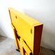 Rolling table / italian folding dessert by Ciatti in yellow laqué wood around 1970