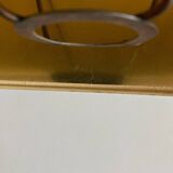Oval lampshade hot water bottle lamp lacquered cardboard lined with gold 1970