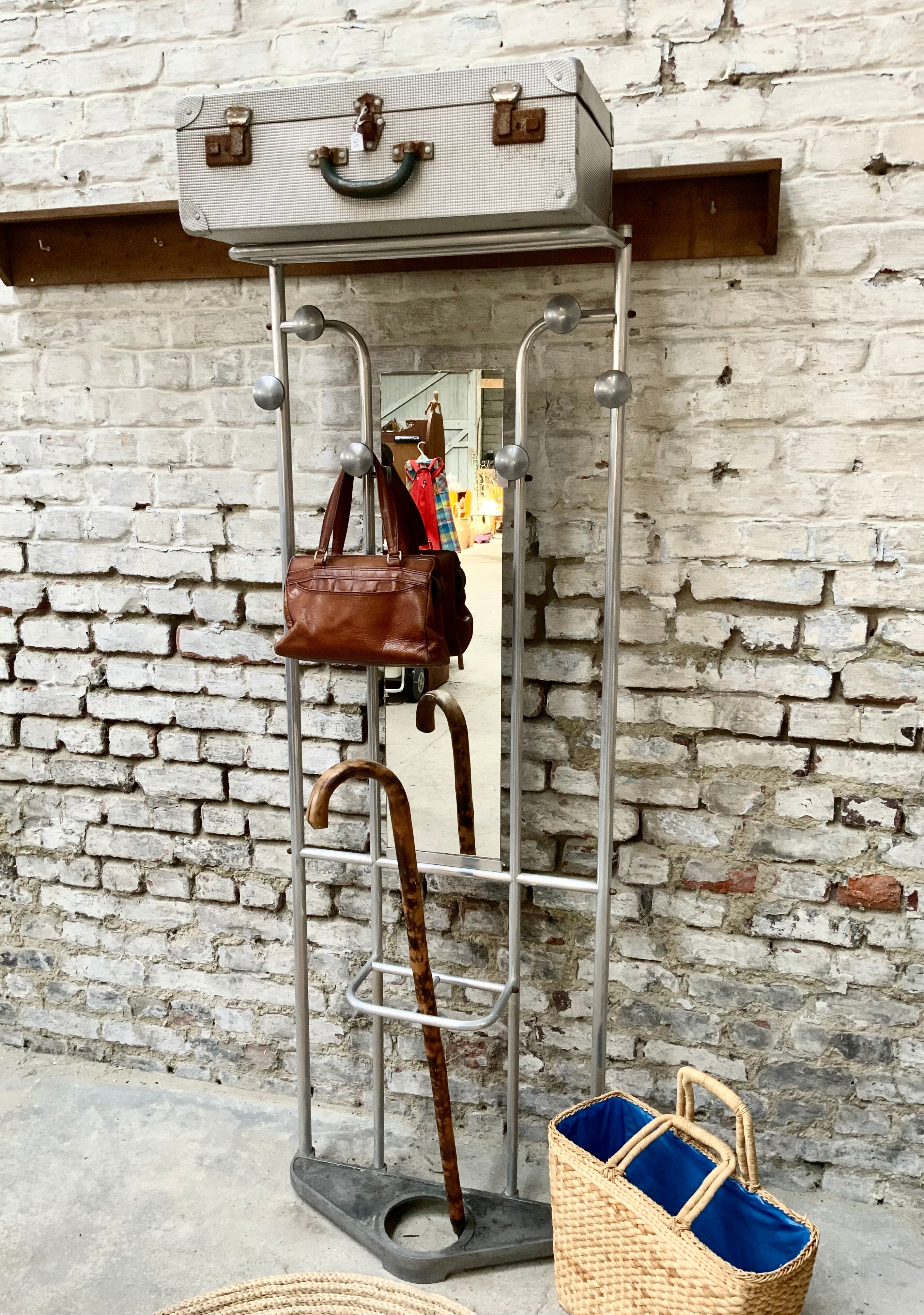 Cloakroom with aluminum coats