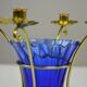 Brass and Cobalt Blue Glass Candle Holder, Sweden, 1960s