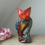 Vintage Vallauris Style Colorful Ceramic Fish Shaped Pitcher