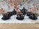 Vintage Russian tea set 14 pieces for 6 people in enamelled terracotta