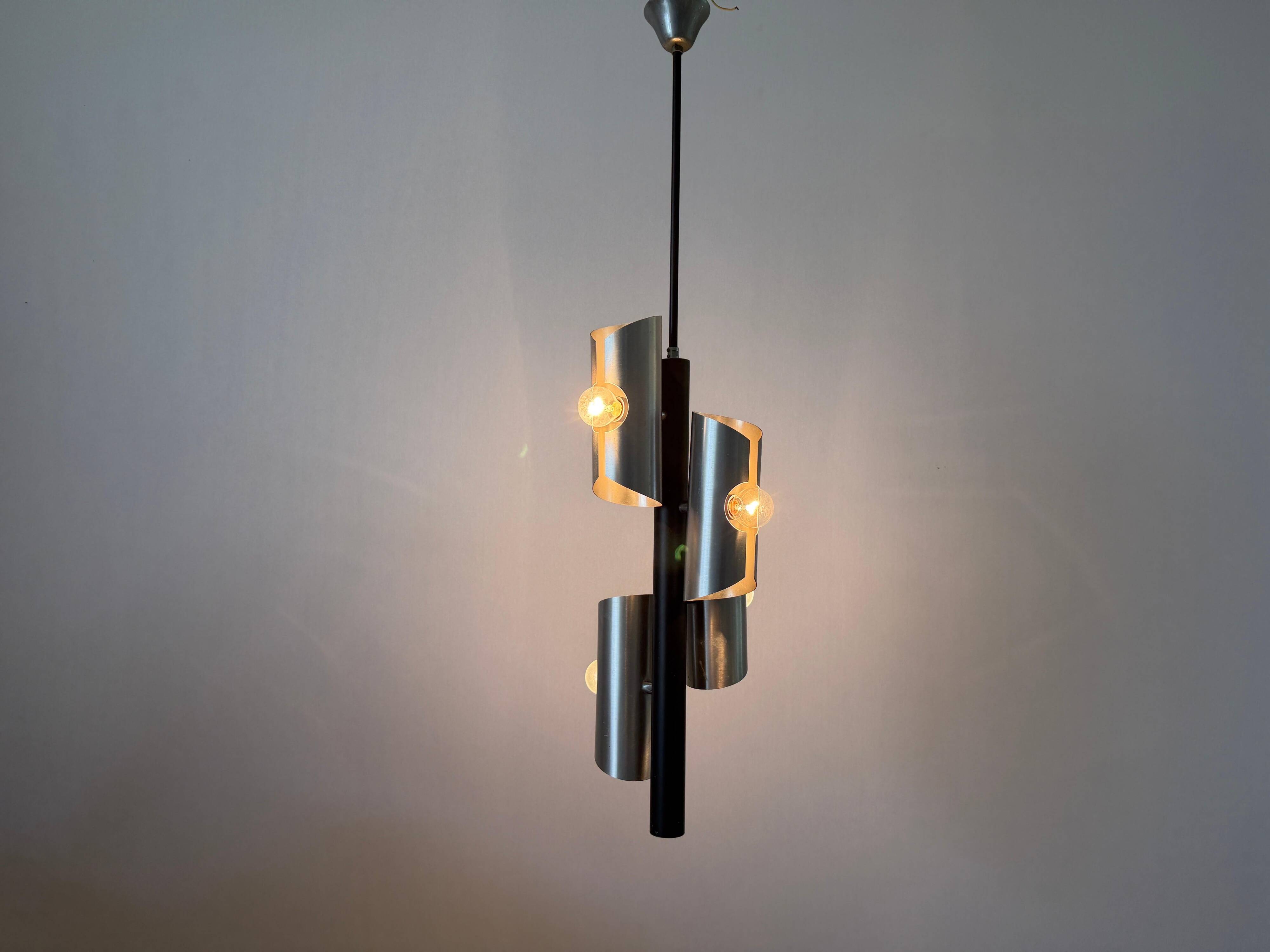 Metal ceiling light with 4 heads, 1960s, Germany