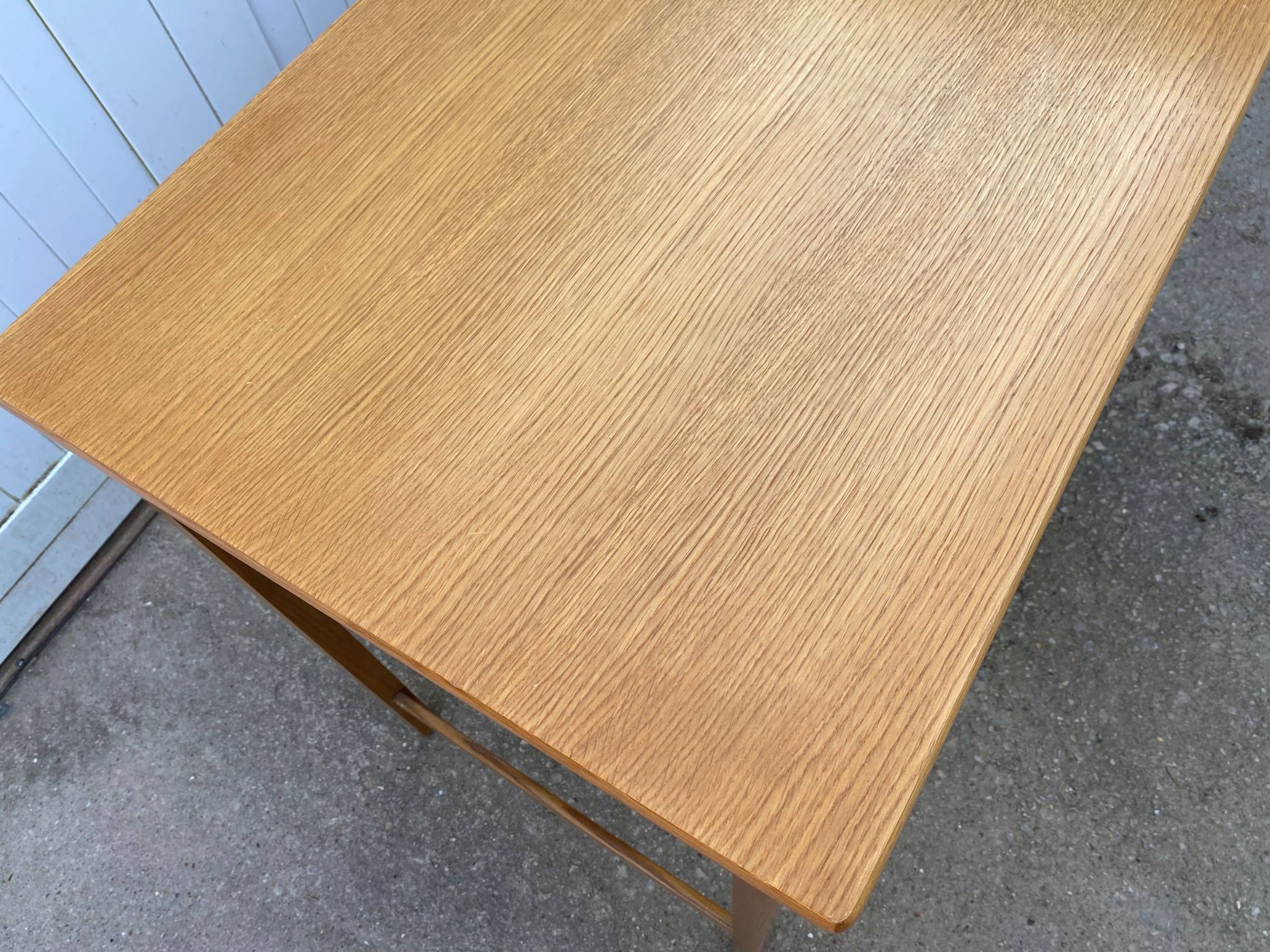 Scandinavian desk in light teak wood with 3 + 1 drawers, vintage from the 60s