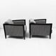 Pair of Italian Art Deco Armchairs Black Lacquered Wood and Ribbed Velvet