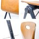 Lot de 4 chaises empilables vintage métal bois, style industriel Mid-Century