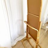 Vintage bamboo psyche mirror