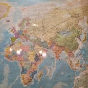 Globe map / Planisphere "Le Monde Politique", National Geographic Institute, 20th century – Fran