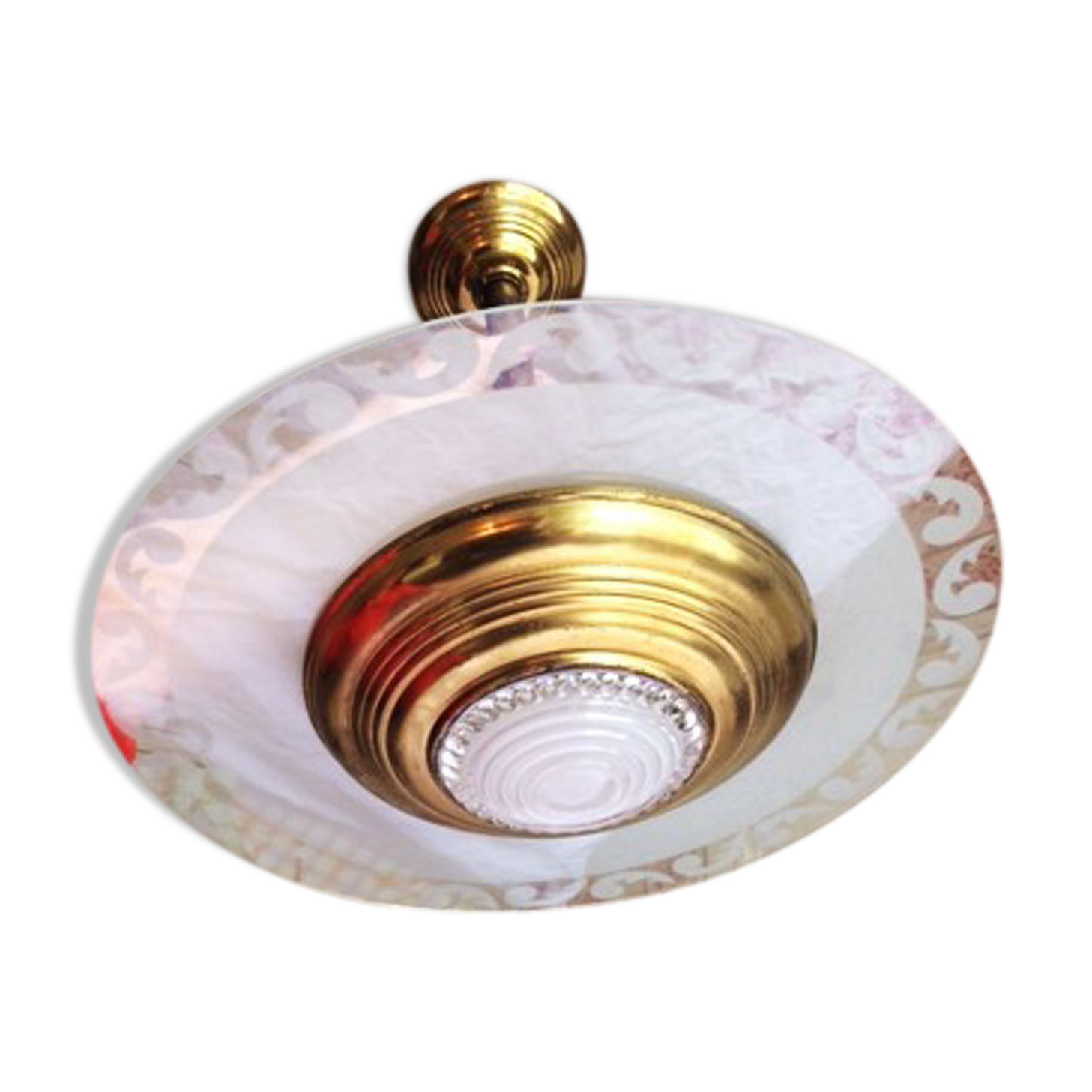 Suspension "coupe" verre et métal