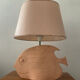 Vintage fish lamp in terracotta signed from the 1970s.