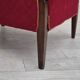 1950s, Danish design, armchair, original condition, red cotton-wool fabric.