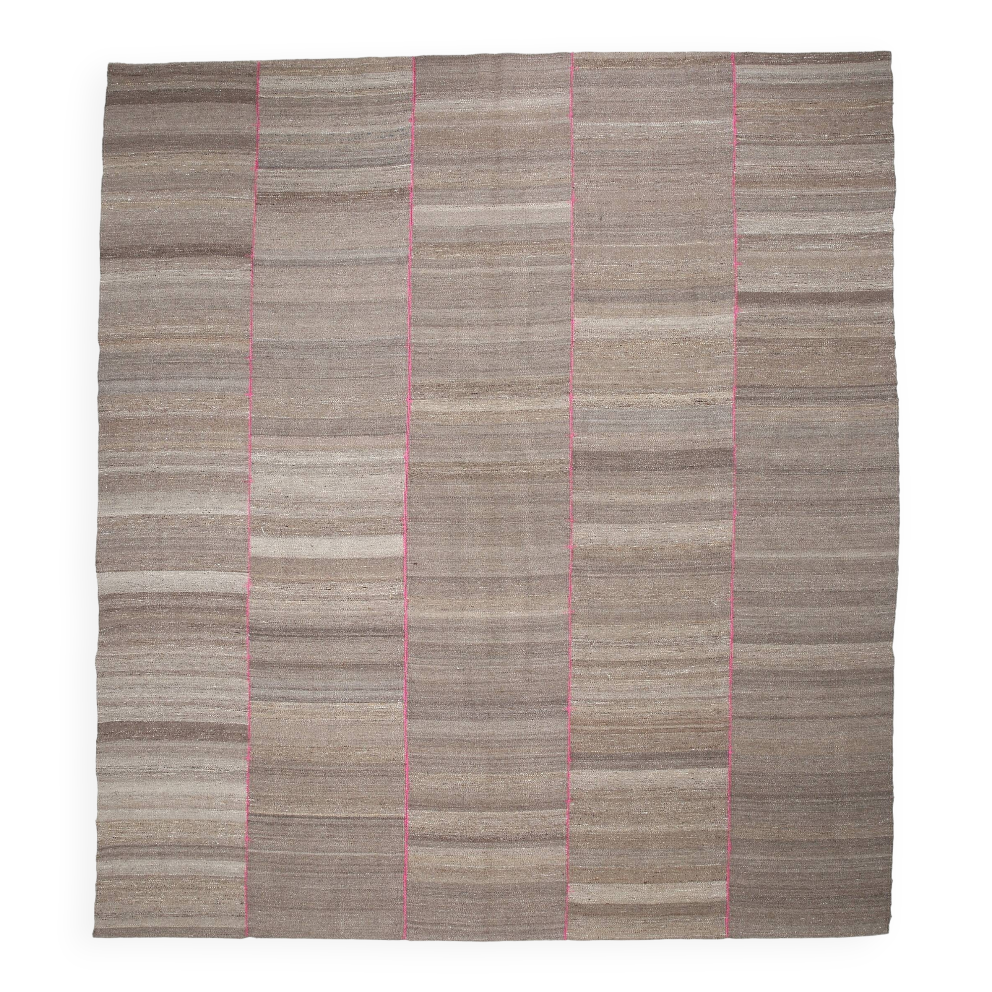 Extra Large Brown Vintage Kilim Rug, 321x370Cm