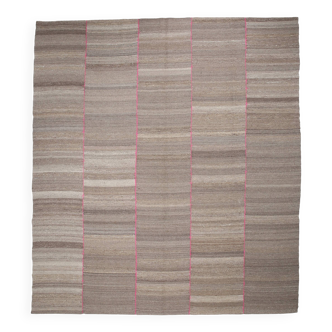 Extra Large Brown Vintage Kilim Rug, 321x370Cm