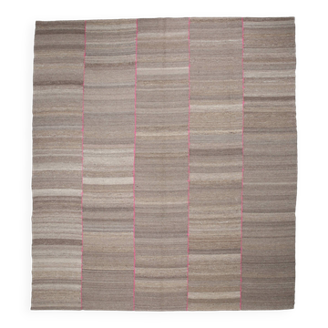 Extra Large Brown Vintage Kilim Rug, 321x370Cm