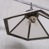 Hexagonal opaline metro light pendant lantern