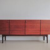 vintage Danish sideboard with black and white drawers