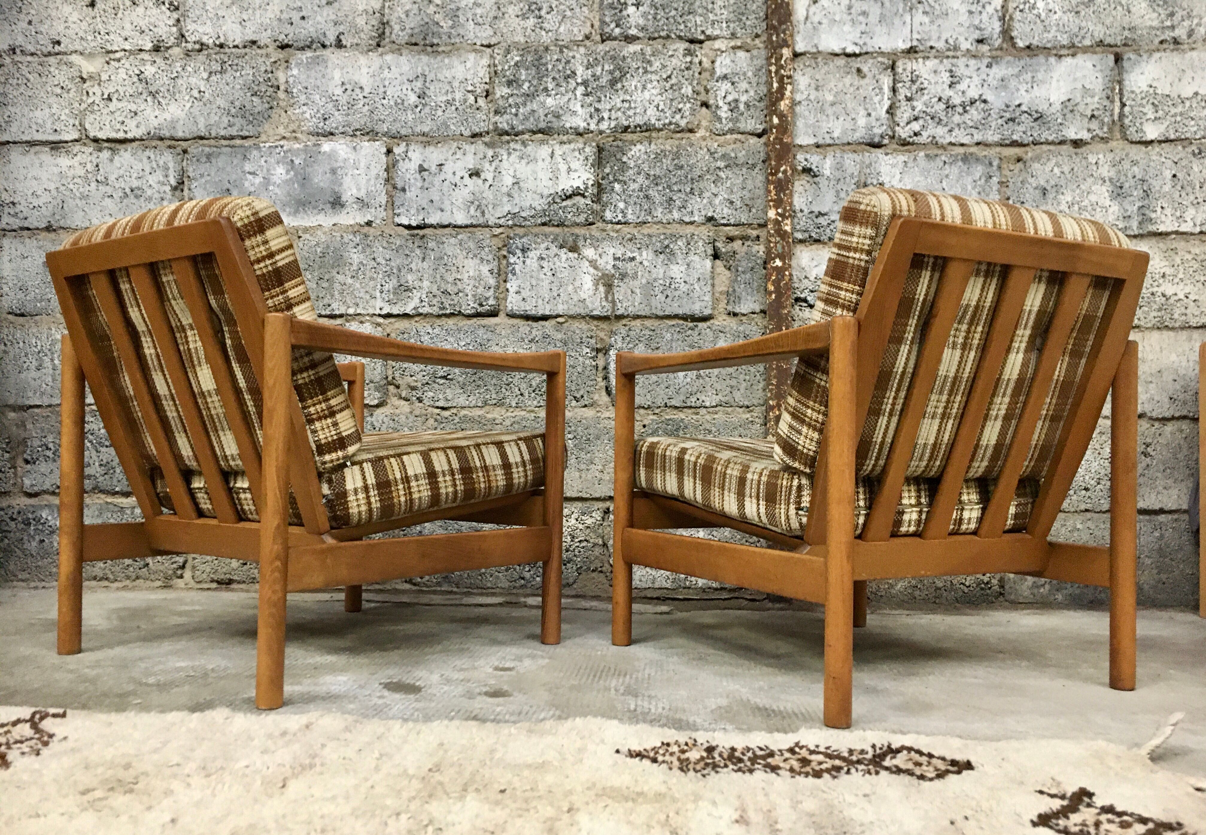 Pair of Scandinavian armchair fabric tiles